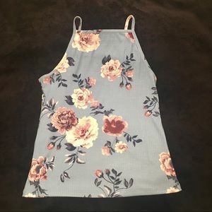 Sz Juniors Large Light Blue Floral Tank